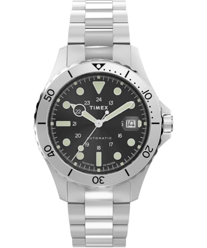 Timex TW2Y15300 Trend Herren-Armbanduhr, 41 mm, Edelstahlarmband, schwarzes Zifferblatt und Edelstahlgehäuse