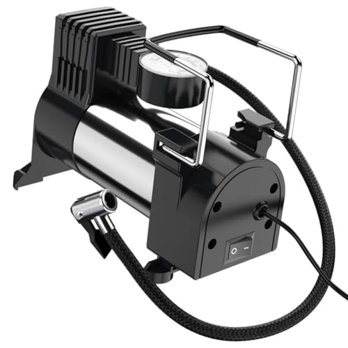 Qussedser Bomba Infladora de Neumáticos Eléctrica Portátil: Bomba de Aire Multifunción para Vehículos con Compresor de 12 V para Vehículos Pequeños