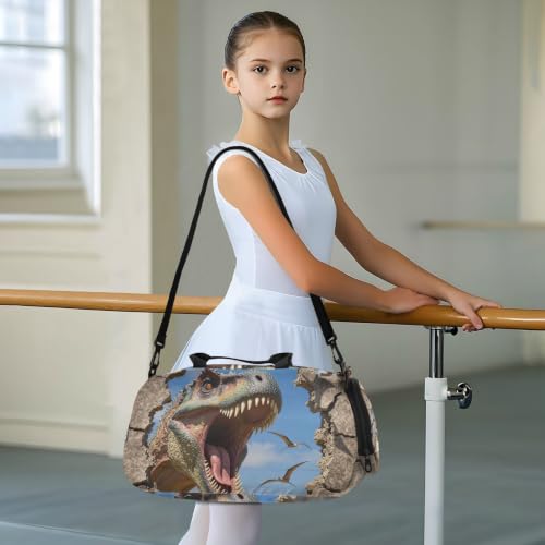 Bolsa de deporte multifuncional de dinosaurio 3D: orden total con compartimento para zapatos 6