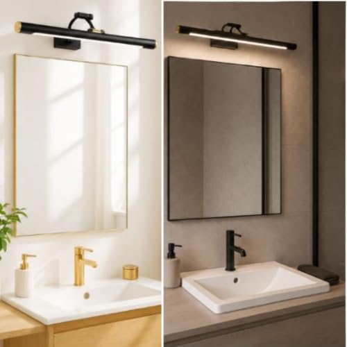 Miniatura 2 de Miratic Lampara Pared Negra Ip44 - Aplique Espejo Baño - Luz Espejo Baño Con Diseño Moderno Y Elegante Para Decoración De Interiores Y Exteriores 40cm 7w 770lm