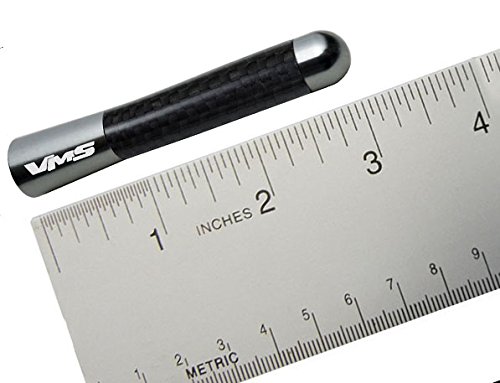 Vms Racing Gunmetal With Black Real Carbon Fiber Short 3" Inch Antenna Compatible With Vw Golf Gti Passat Rabbit Also Called Dark Silver Gray Grey #TOP1