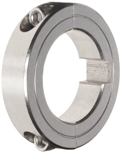 Climax Metal 2C-100-S-KW Two-Piece Clamping Collar, With Keyway, Stainless Steel, 1