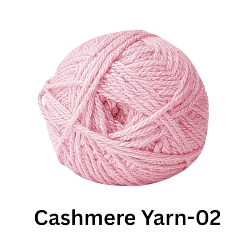 Image of VCR Light Pink Cashmere Knitting Yarn, 100 Grams Hank, 265 Meters Length, Acrylic 75% and Nylon 25%, Soft Crosia Thread for Crochet and Knitting, Suitable for Sweaters, Pullovers and Jackets