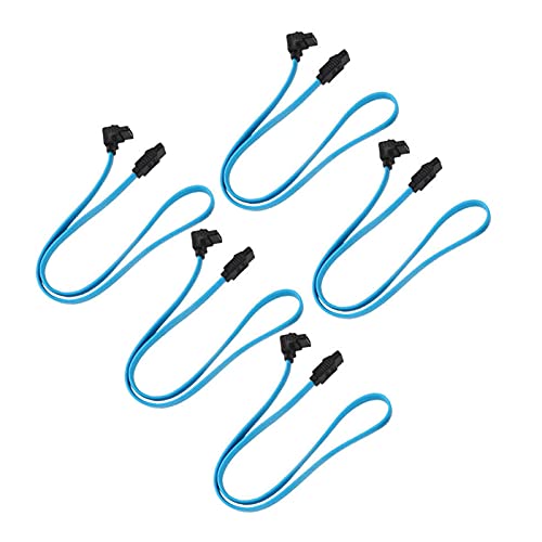VAIGAI 5PCs SATA3.0 Cable de Datos Ángulo Azul 6Gb/s miniatura 5