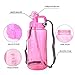 Newweic 68 oz Water Bottle with Straw Wide Mouth BPA-Free Clear Plastic Reusable Water Bottle- Spill Proof - Gym Drinking Bottles with Chug Lid, Handle and Strap for Sports Camping Yoga (2L, Pink)
