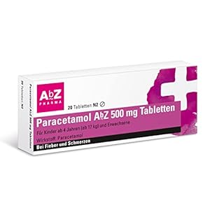 Paracetamol AbZ 500 mg Tabletten: Die gut verträgliche Hilfe bei leichten bis mäßigen Schmerzen und Fieber, 20…