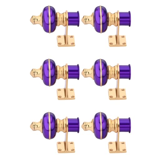Image of Stylish Curtain Hooks /Curtain Knobs /Rod Rail Bracket for Home Purple Gold Finish Set of 6 Pcs
