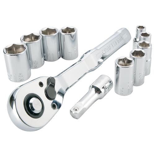 Image of CRAFTSMAN Mechanics Tool Set, Metric, 1 /4 Inch Drive, 11 Piece (CMMT34871)