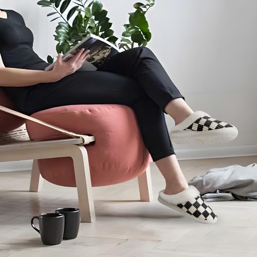 Image of Guyarns House Slippers for Women & Men - Fuzzy, Casual Indoor /Outdoor Shoes with Memory Foam & Faux Fur Lining