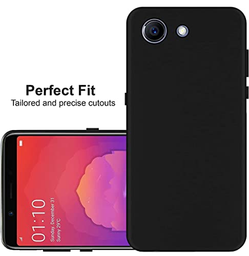 Image of Mobile Back Cover Case for Oppo Realme 1 (Silicone Case|CameraProtection|Black SC1510)