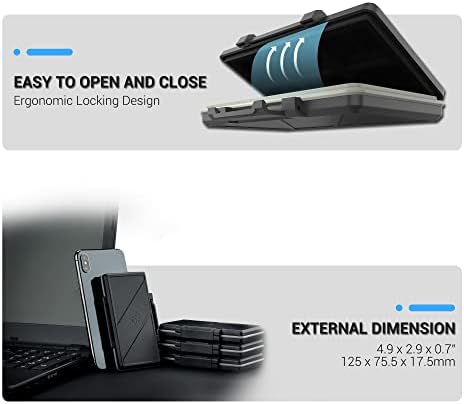 JJC 30 Slot Micro SD Card Case with Index Label, Water Resistant & Shockproof, Compact Storage