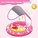 Baby Pool Float with Canopy, Inflatable Baby Swim Float with UPF50+ Sun Protection, Toddler Infant Pool Float with Toy Play Console Adjustable Safety Seat for Kids Girls Boys Aged 6-36 Months
