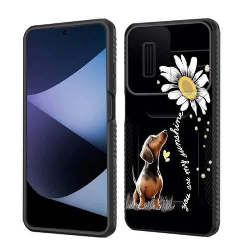 wiaekosef for Moto G 5G 2024 Case Built in Slide Camera Lens Cover,Heavy Duty Shockproof Protection Dual Layer Case for Motorola Moto G 5G 2024 / Moto G Play 5G 2024,You are My Sunshine Dachshund