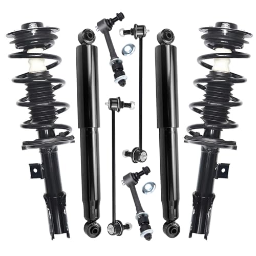 Image of Detroit Axle - 2.4L Front Suspension Strut Kit for 2010-2017 GMC Terrain, 2 Front Struts with Coil Spring 2 Rear Shock Absorbers 4 Sway Bar End Links Replacement