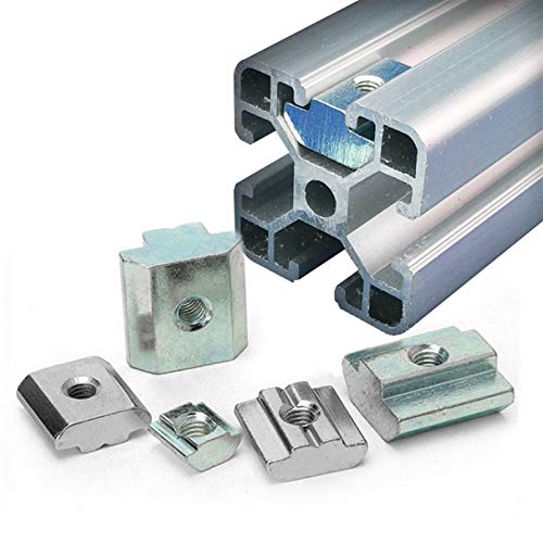 GTRHD Loco Heterosexual 100pcs 50pcs 20S 30S Serie M3 M4 M5 M6 T Bloque Cuadrado Nuts T-Track Martillo Deslizante Tuerca for 2020 3030 Perfil de Aluminio de extrusión Kit de fijación