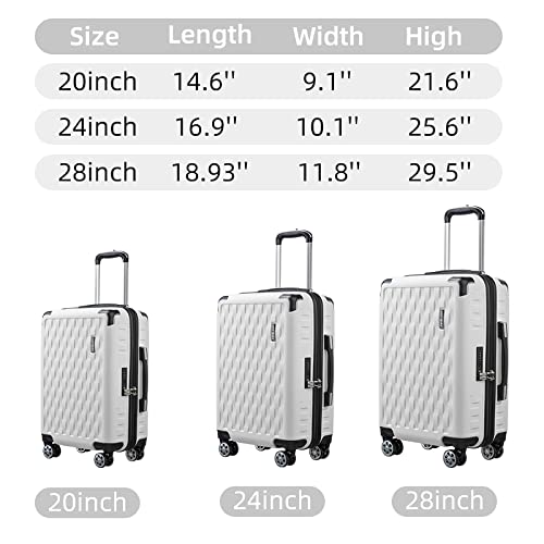 Image of Melalenia Luggage 10 Piece Sets Clearance,Large Suitcase Set Spinner Wheels with TSA Locks,Hard Shell Luggage Sets for Women Travel Suitcase (10Pcs White)