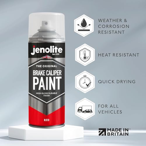 JENOLITE- Bremssattellack Rot. Bremssattelfarbe. Hitzefester Thermolack für Bremsklötze am Auto bis 300°C. Inhalt: 400ml