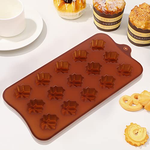 Alipis Silicone Maple Leaves Mold Non-Stick Chocolate Moulds Candy Molds, Brown Reusable Baking Molds For Cake Toppers, 6Pcs #TOP3