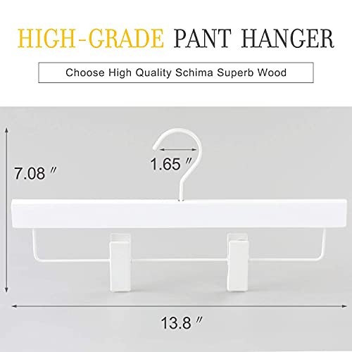 Topia Hanger White Series - Extra Strong Luxury Wooden Suit Hangers Coat Hangers 16 Pack & Deluxe Wooden Pants Hangers Premium Wood Skirt Hangers 20-Pack & Premium Wood Bridal Dress Shirt Hangers 10 P #TOP7