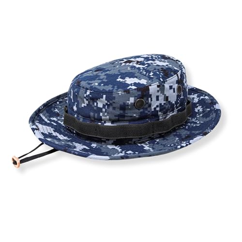 US Military Surplus GI Water Repellant Boonie Hat, Made in USA (Navy Digital, 7 1/2)