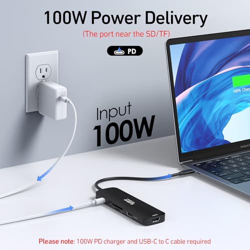 Image of USB C Docking Station Dual HDMI Monitor, USB C to Dual HDMI Adapter with 2HDMI Ports, PD Charging, SD /TF, USB A&C 3.0 Ports, Laptop Docking Station for Dell XPS /HP /Lenovo /Surface /Yoga etc(Black)