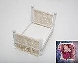 K Kackool Newborn Photography Props Baby Photo Posing Props Detachable Cot White Wooden Bed for Baby Photoshoot