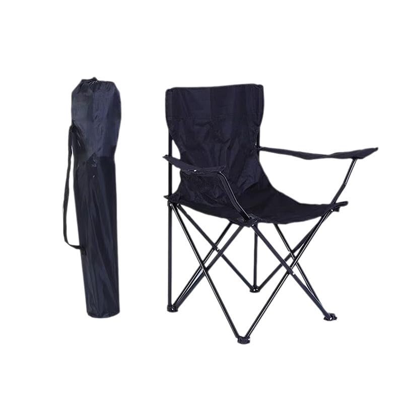 [4 en 1 versátil] Silla de camping plegable portátil resistente + 4 latas, bolsa lateral para tazas, bolsa de almacenamiento, camping, pesca, playa, patio, silla al aire libre, cómoda carga, fácil de