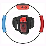  Ring Fit Adventure für Nintendo Switch Zubehör, 1 Fitness Ring Ring-Con 1 verstellbarer Elastischer Beinbefestigungsgurt und 2 Stoff Griffe für Ring-Con Schlaufen,Enthält keine Spiele,Erwachsene