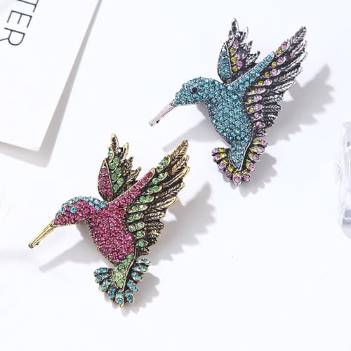 9/27 PCS Hummingbird Brooch Pin Set for Women Girl Men Elegant Silk Scarf Animal Bird Brooch Pin Collar Fashion Jewelry (9 colors)4