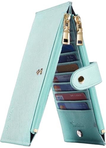 Image of Travelambo RFID Wallet Women Large Size Bifold Multi Card Wallet Case with Zipper Pocke Credit Card Holder for Women