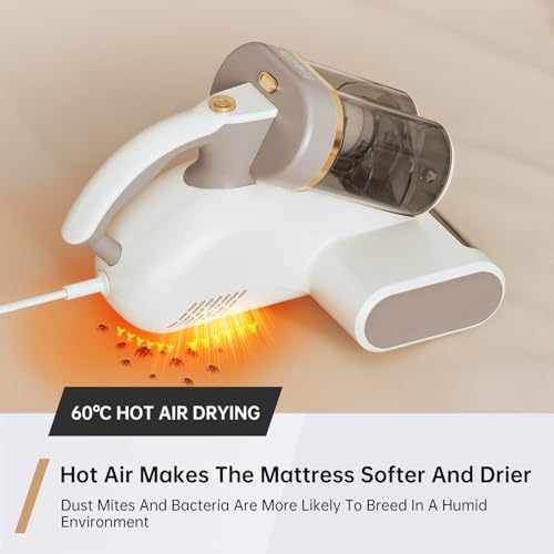 Tjean UV Mattress Vacuum Cleaner,Futon Vacuum Dust Mite Vacuum – Dual Dust Bin, UV-C&Ultrasonic Mite Removal, HEPA Filter, Heated Air – Anti-Allergy Bed Cleaner for Mattresses, Sofas, Carpets - Image 6