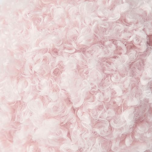 Pretty Jolly Teddy Fur Yarn - Super Soft, Chunky, Fluffy Faux Fur - Total Length 2×50m (100g×2) - Light Pink - Image 2