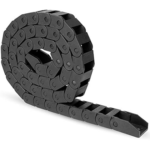Qooltek Drag Chain Cable, 10mmX20mm(Inner H x Inner W), Bridge Type, 1M Length Black Nylon Chain for 3D Printer, CNC and Other Machine Cover