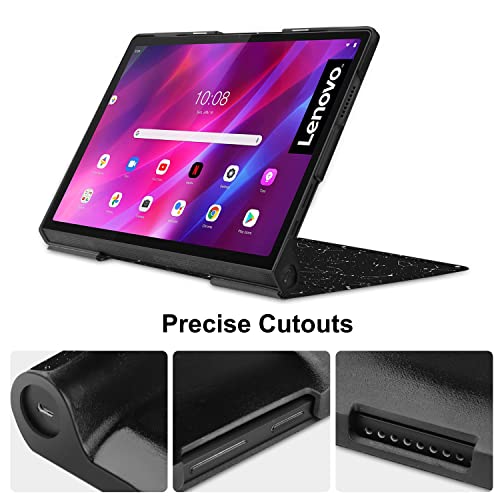 Swook PU Leather Flip case Cover with Auto Wake & Sleep for Lenovo Yoga Tab 11 (YT-J706F) 11 inch Tablet (Black Constellation) 2 41g4J2iKndL