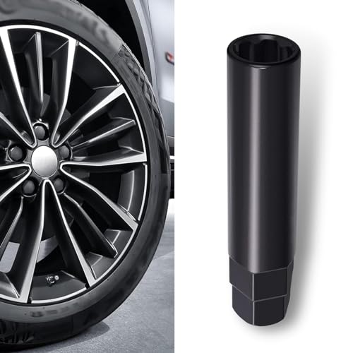 Image of 1 PC Car 6 Slot Modification Nut Wheel Hub Anti-Theft Screw, 6 Point Spline Drive Tuner Replacement Socket Adapte, Spline Lug Nut Key Tool Disassemble Tool, Suitable for Most Cars (Black)
