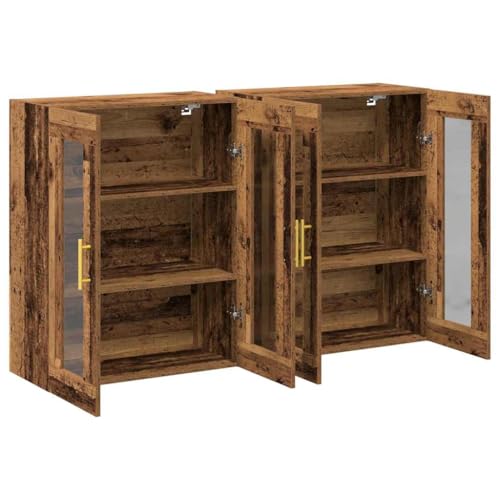 Armario de pared de madera noble y cristal para un almacenamiento elegante 6
