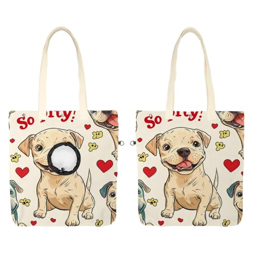 Pet Canvas Shoulder Bag Soft-Sided,Dog Purse Carrier for Small Dogs and Cats, Portable Pet Handbag with Adjustable Hole, Pet Washable Travel Tote Bag,''Pity'' Dog 16.7''x15.8''