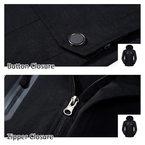 Naudamp Chaqueta Impermeable al Aire Libre para Hombres Ligero Softshell Rain Coat Escalada Senderismo Ropa Montaña Multi-Bolsillos Rompevientos - imagen 7