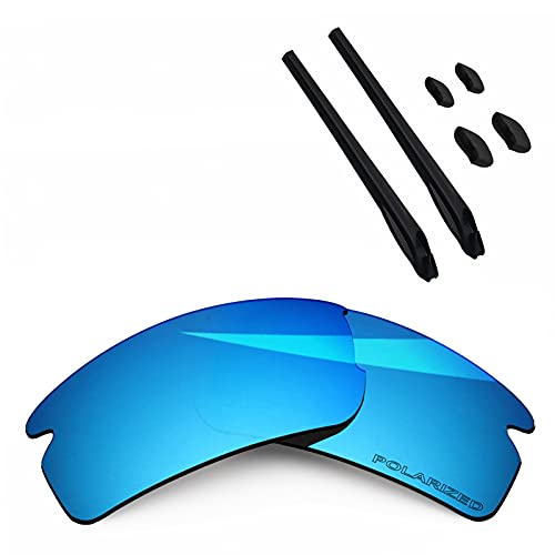 BlazerBuck Ersatzgläser und Socken-Set für Oakley Flak 2.0 OO9295 Sonnenbrille, Ice Blue Polarized Cover