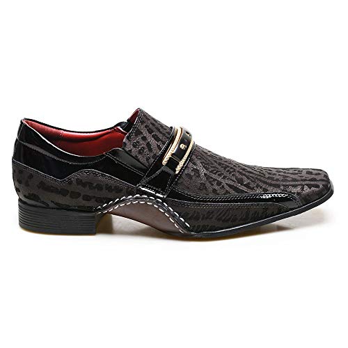 Sapato Social Masculino Calvest com Metal Dourado Estampado 1930C229ESC-PRETO-40