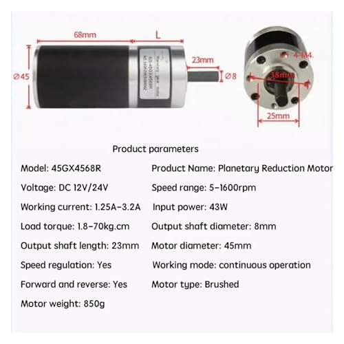 Moteur planétaire 45mm idéal pour la création de convoyeurs et de robots - 4