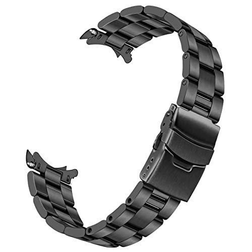 Kai Tian Correa curva negra de 22mm para reloj Hebilla de botón Ver banda de repuesto Correa reloj cónica de acero inoxidable para hombres y mujeres Cover