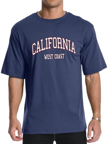 Aiyino Men's Graphic Tees Short Sleeve California Letter Print Crewneck Casual Regular T-Shirt for Men