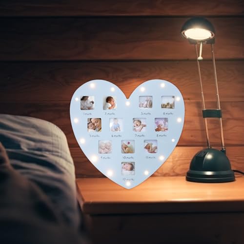 Cadre photo première année bébé bleu 12 mois le cadeau de naissance idéal - 8