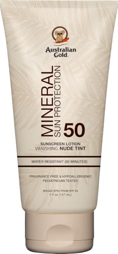 Best Face Sunscreen for Women Over 60 That Doesn't Look Chalky or Ashy 13 Australian Gold Mineral Body Lotion Sunscreen SPF 50 | Nude Tint, 5 Fl Oz