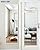 DMWOODFL 48" x 14" Over The Door Mirror Full Length Mirror Door Mirror Wall Mirror Hanging with 2 Metal Hangers for Bedroom Living Room Bathroom White
