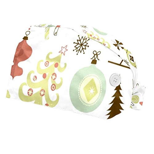 Chapeaux de travail unisexe de Noël casquette réglable en tissu pour homme et femme lot de 2