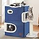 YITAHOME Katzenhaus Indoor, Katzenbett für Indoor-Katzen, Katzentonne, Katzenhöhle, Kratzbaum Klein mit Plattform, Katzenmöbel, Katzenbett Höhle, katzenhöhlen, Katzenbetten (Blau)