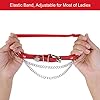 alisikee Adjustable Leg Garter with Chains, Elastic Punk Thigh Garters for Women, 1 Pair, Red, One Size #1