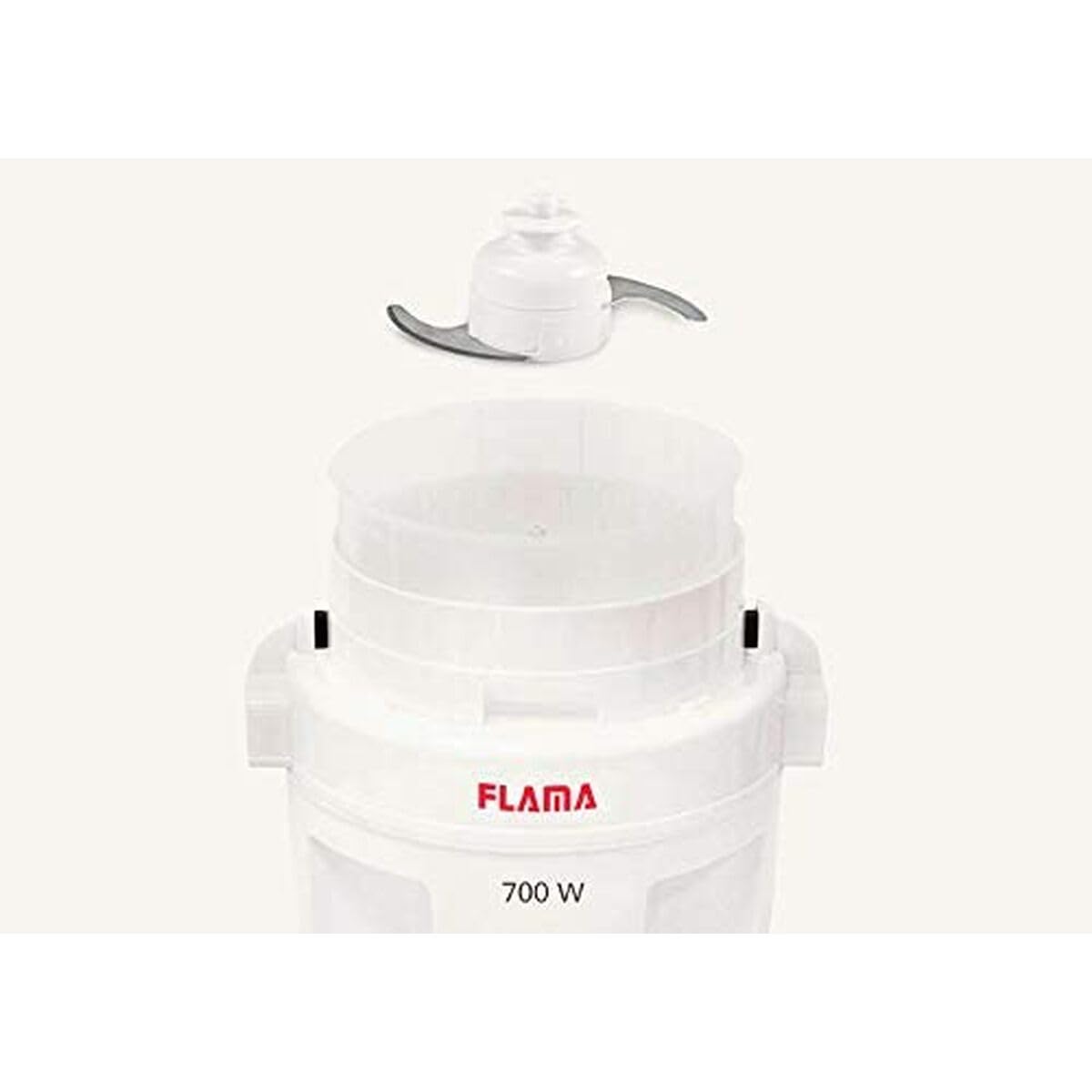 Flama Picadora Electrica Pikatti 1705FL, Blanca, 700W, Capacidad para 200g, Desmontable, Láminas de Alto Rendimiento, Sistema de Seguridad, Funcionamiento por Presión Sobre la Tapa